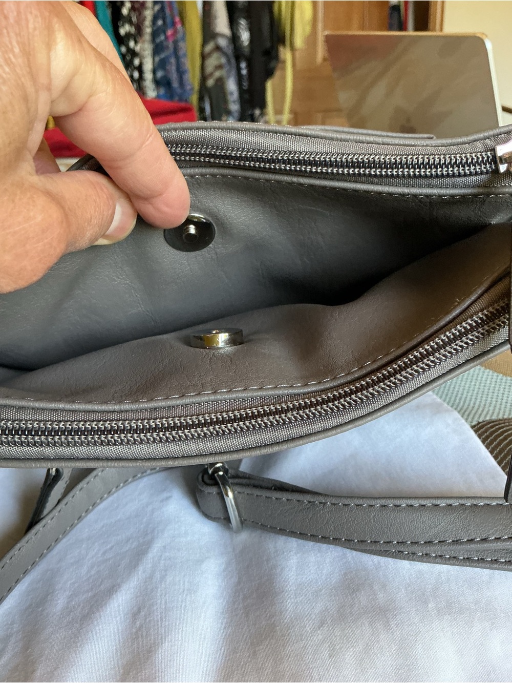Rosetti Gray Crossbody with Silver Hardware - Picture 9 of 11